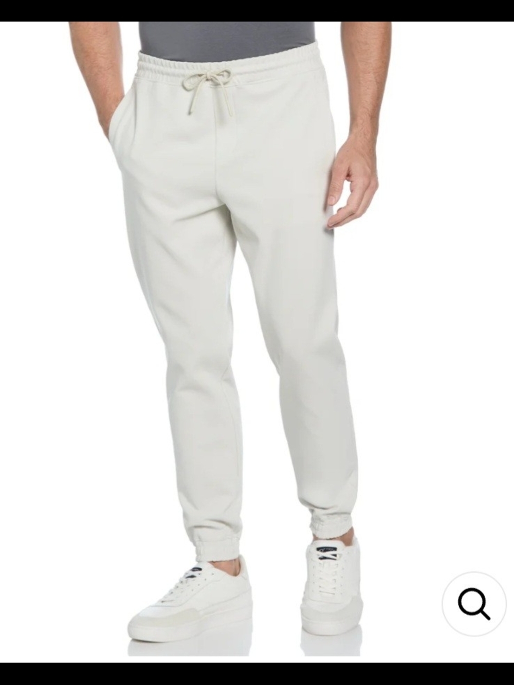 Original Penguin Men's Off-White Jogger Pants with Drawstring